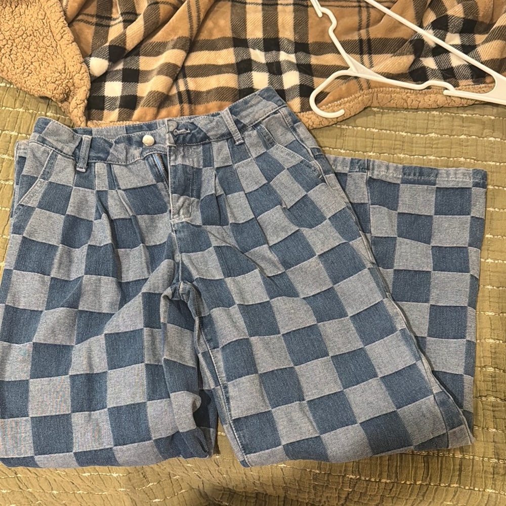 Blue Checkered Pants